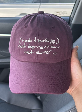 美式字母刺绣紫色鸭舌帽2025夏季新款女大头围遮阳防晒百搭棒球帽