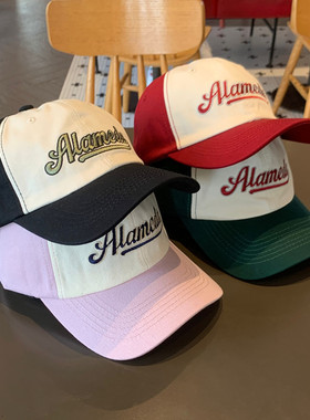 紫色棒球帽子女春夏新款韩版潮字母宽沿休闲学生可爱大头围鸭舌帽