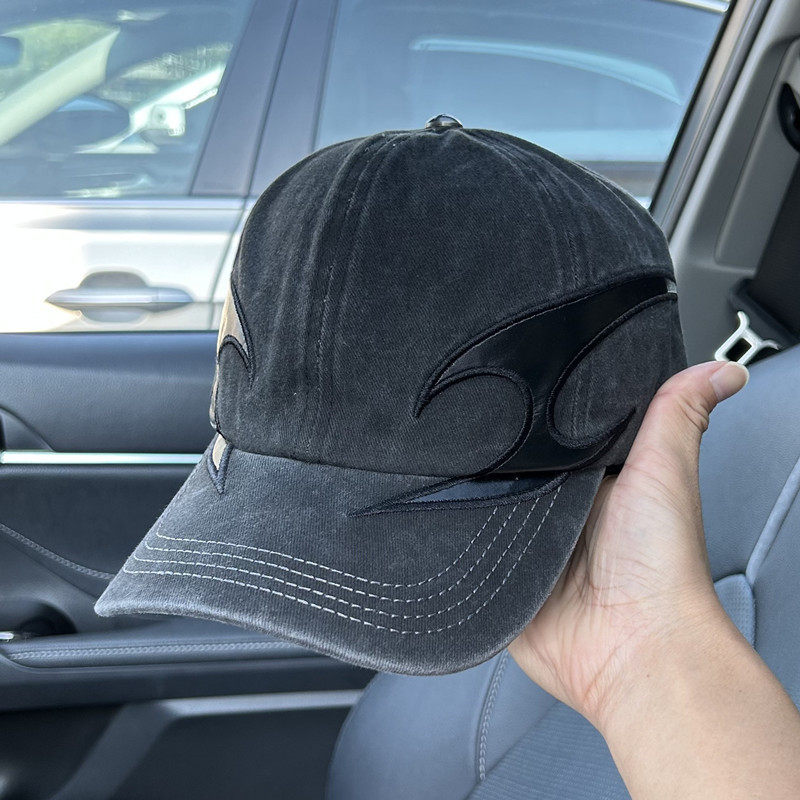 欧美棒球帽复古街头情侣重磅艺术深顶潮牌黑色牛仔鸭舌帽帽子男女