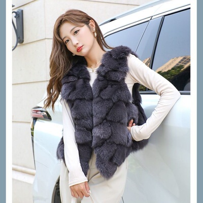 秋冬新款韩版狐狸马甲女短款网红