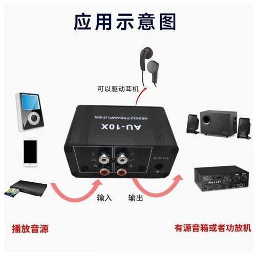 音频讯号前级声音电视手机耳机乐器音量控制放大器充电户外可携式