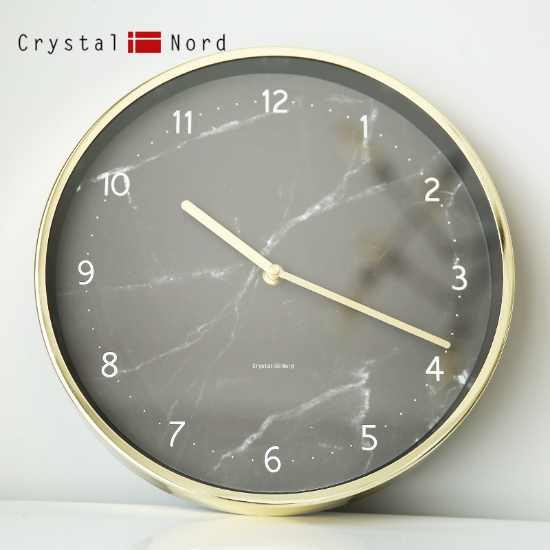 CrystalNord大理石纹理静音挂钟