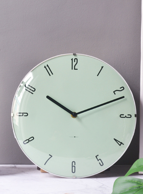 Crystal Nord曲面凸面玻璃钟表挂钟客厅创意白色墙钟北欧静音时钟