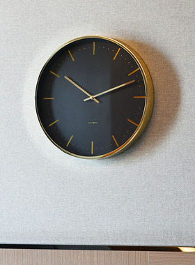 Crystal Nord黑色优雅挂钟客厅简约静音欧式美式挂表豪华轻奢时钟