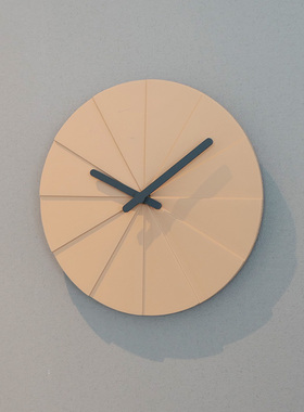 Crystal Nord粉黄色折页清水泥挂钟少女心客厅现代简约风挂表静音