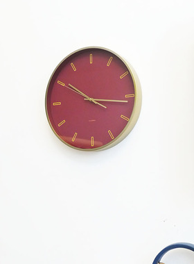 Crystal Nord红色喜庆轻奢钟表客厅挂钟时尚静音时钟创意挂墙装饰