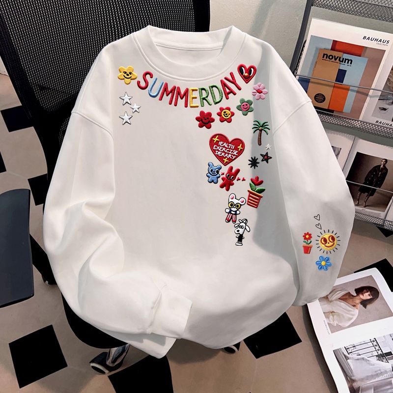 美式潮牌痞帅卫衣秋冬季ins字母韩版T恤男女宽松休闲长袖外衣上衣