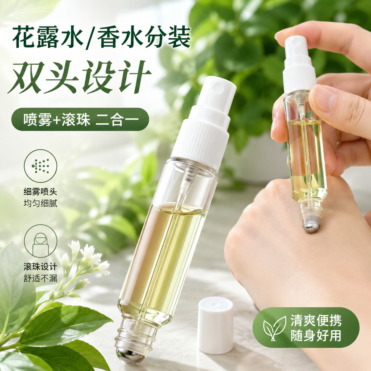 二合一通勤旅行随身补香便携小瓶