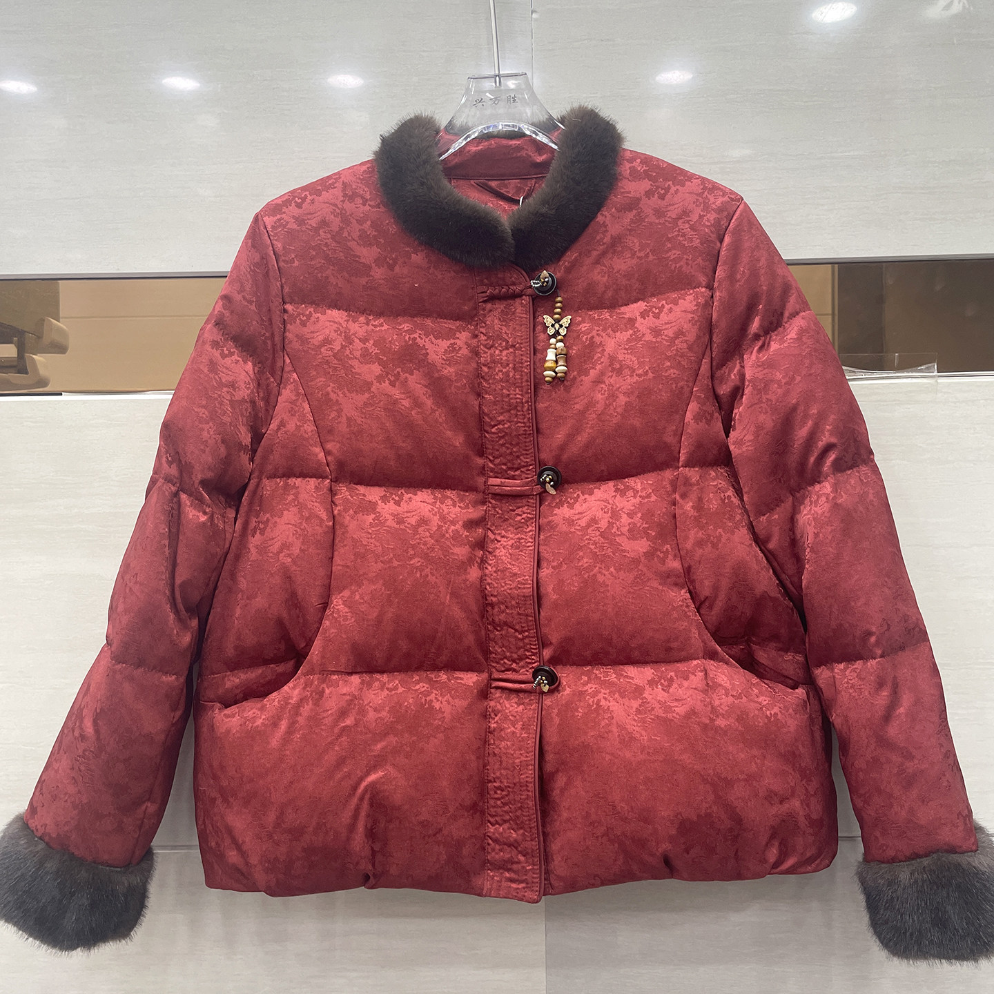 新中式风立领毛绒棉服女冬季新款中老年妈妈装加厚棉袄保暖外套