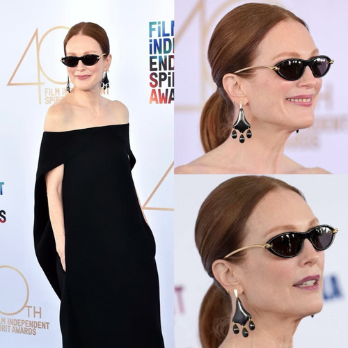 新朱利安陈瑜同款猫眼窄框绳结金属墨镜可配度数镜片防紫外线欧美