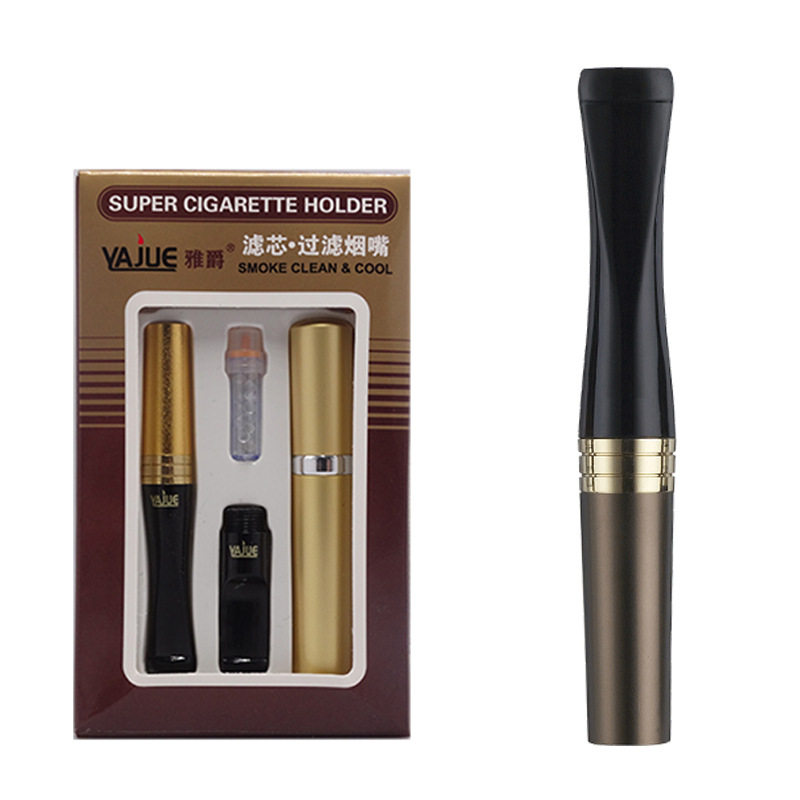 雅爵YJ015烟嘴过滤器循环型可清洗金属换滤芯型过滤烟嘴男士烟具