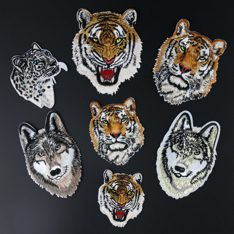 绣花布贴精致补丁狼豹搭配diy