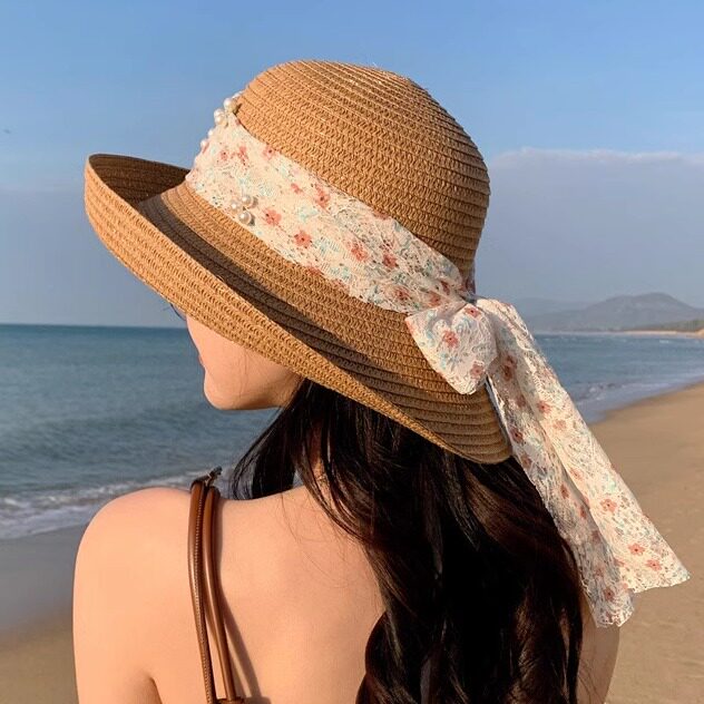 防晒草帽海边度假太阳帽遮阳帽