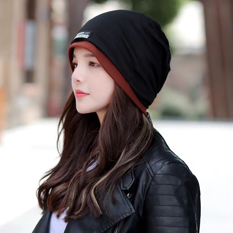 帽子女秋冬包头帽时尚套头帽韩版潮头巾帽多用围脖百搭保暖月子帽