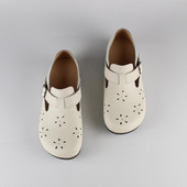 舒适百搭丑萌娃娃鞋 蚁团 单鞋 女真皮镂空夏季 女 大圆头全包勃肯鞋