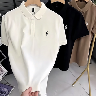 2026夏季新款男士刺绣POLO衫翻领商务休闲战马刺绣短袖t恤上衣潮