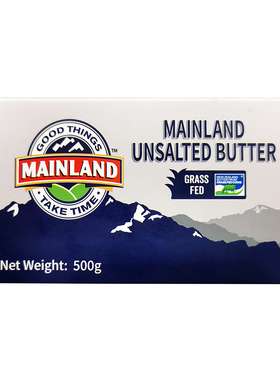 代购 新西兰进口美兰原味黄油500g UNSALTED BUTTER 草饲黄油
