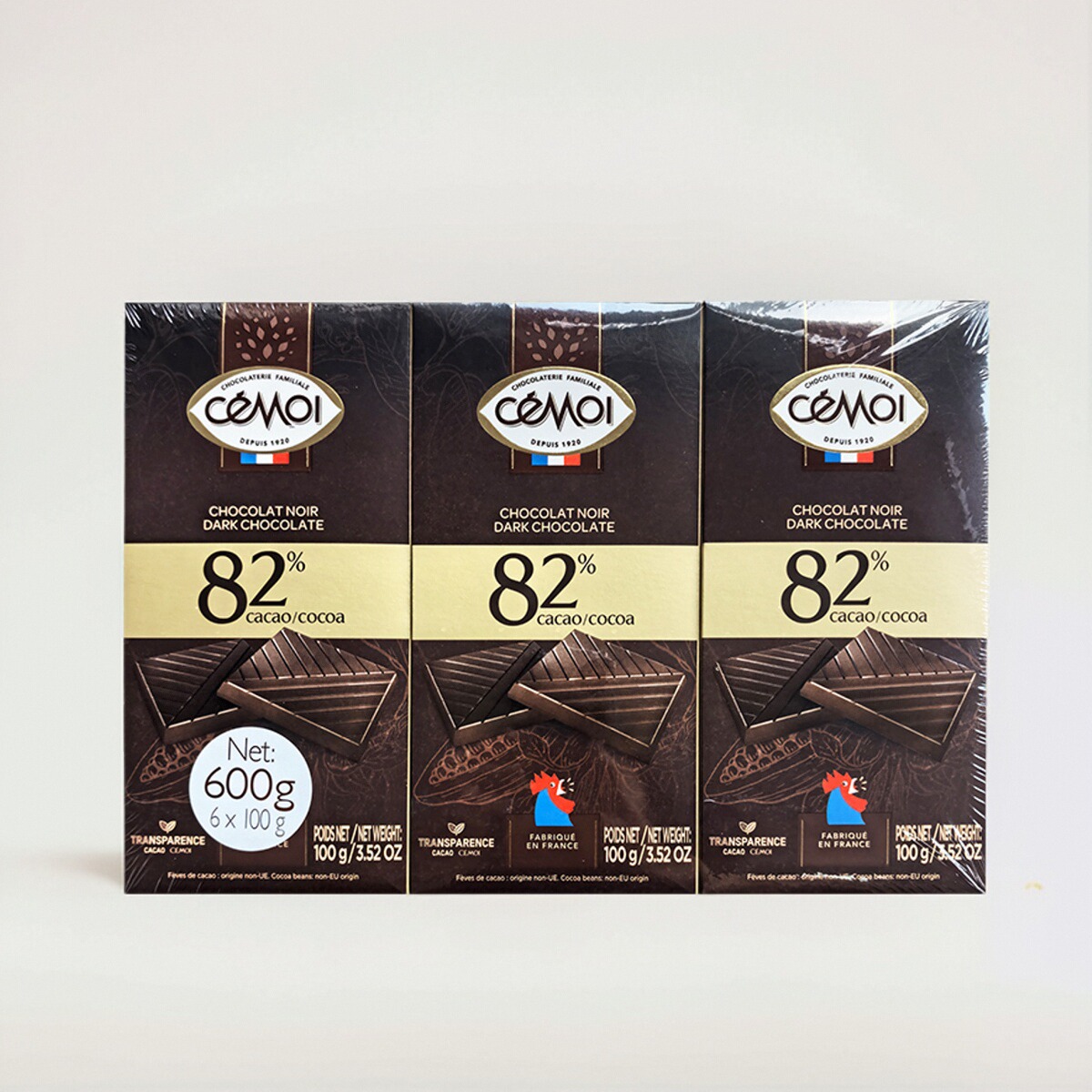 开市客代购 法国进口黑巧克力82% CEMOI chocolate 600g