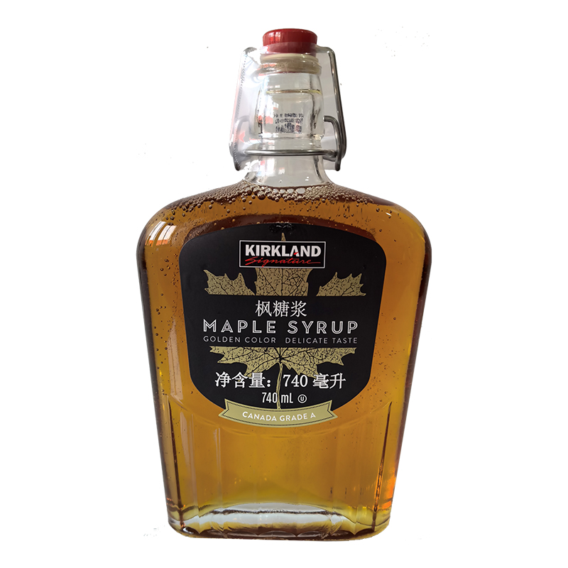 开市客代购 柯克兰枫糖浆740ml 玻璃瓶子 华夫饼调味糖浆