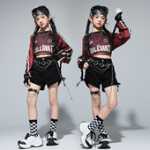千禧运动风啦啦队服女童爵士舞团体演出服儿童街舞嘻哈JAZZ表演服