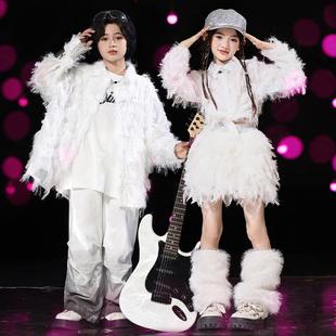 秋冬少儿jazz元旦儿童演出服女童爵士舞韩版羽毛套装现代舞团体服