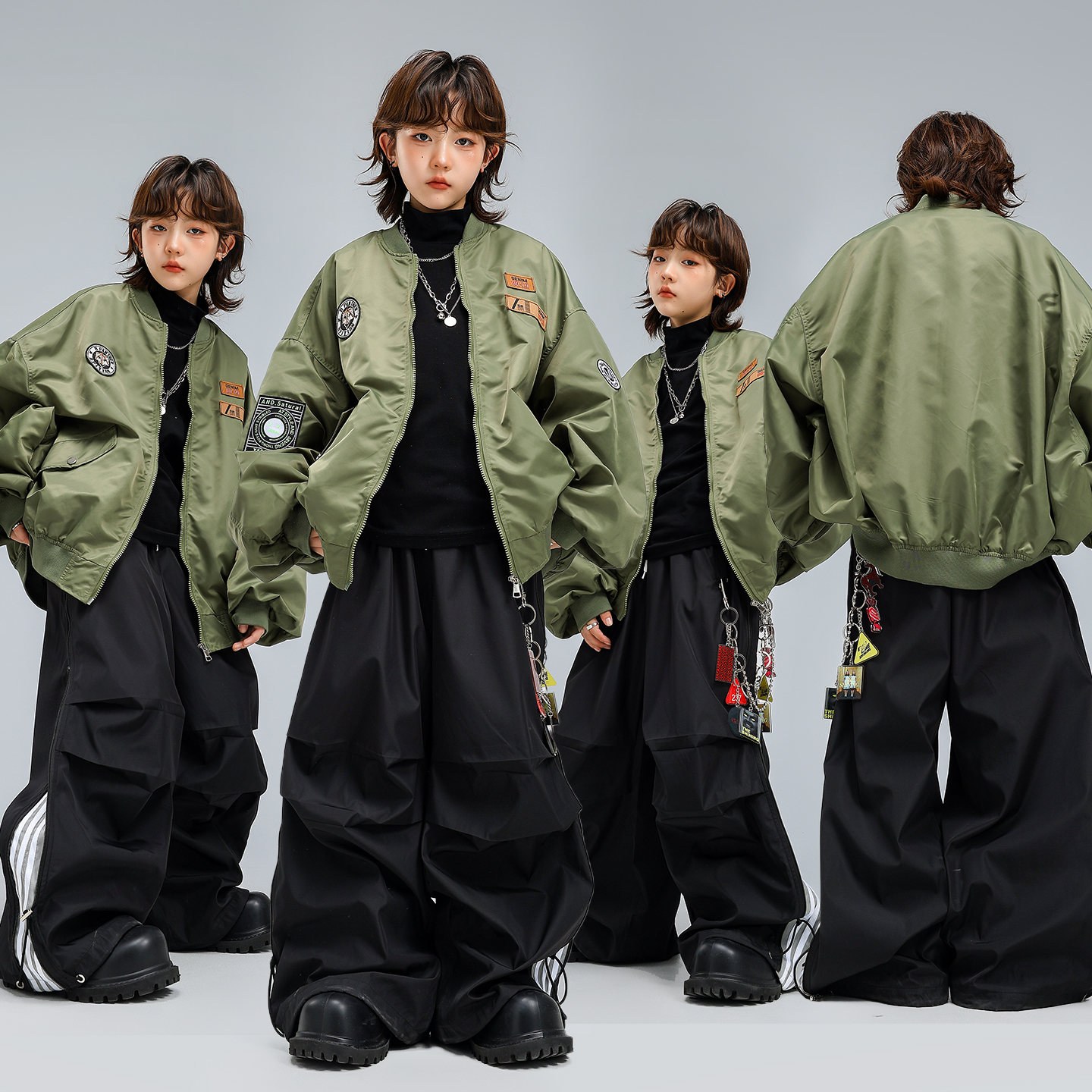 男童嘻哈棒球服外套秋街舞演出服