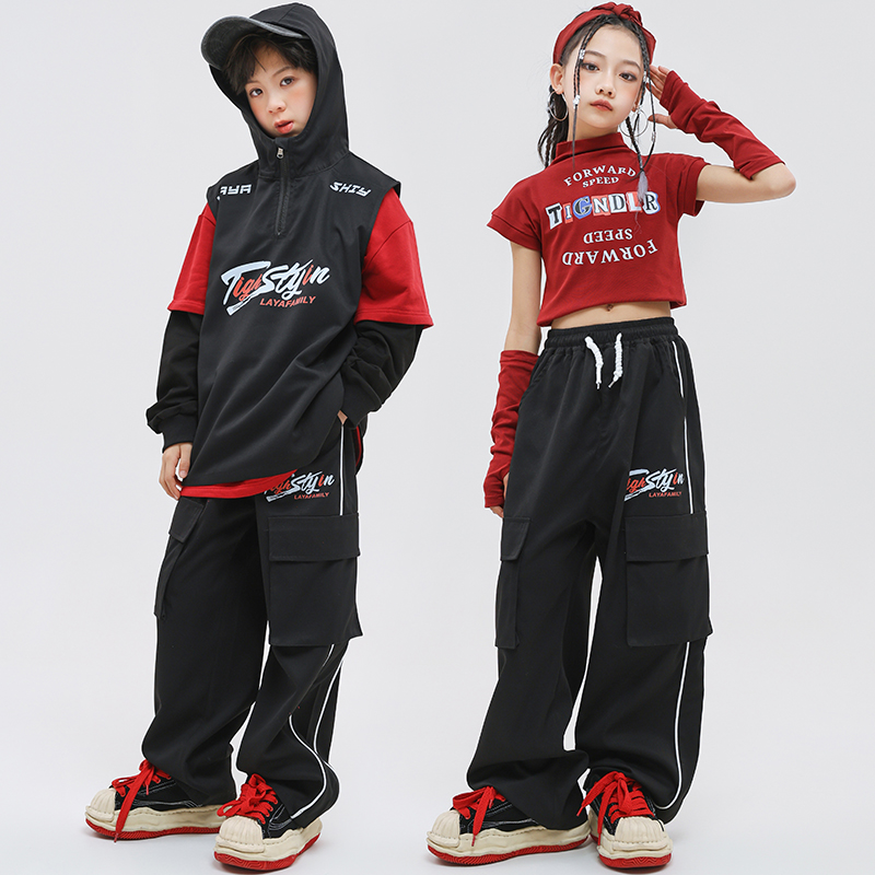 幼儿园六一儿童节嘻哈街舞表演服男女童潮酷少儿HIPHOP团体演出服
