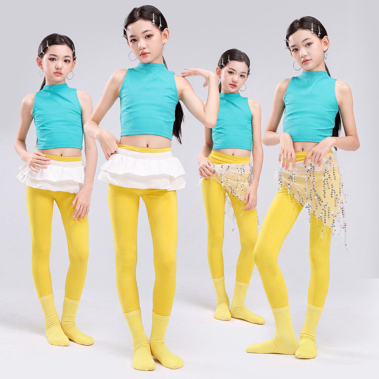 爵士舞女孩瑜伽裤形体训练服图片