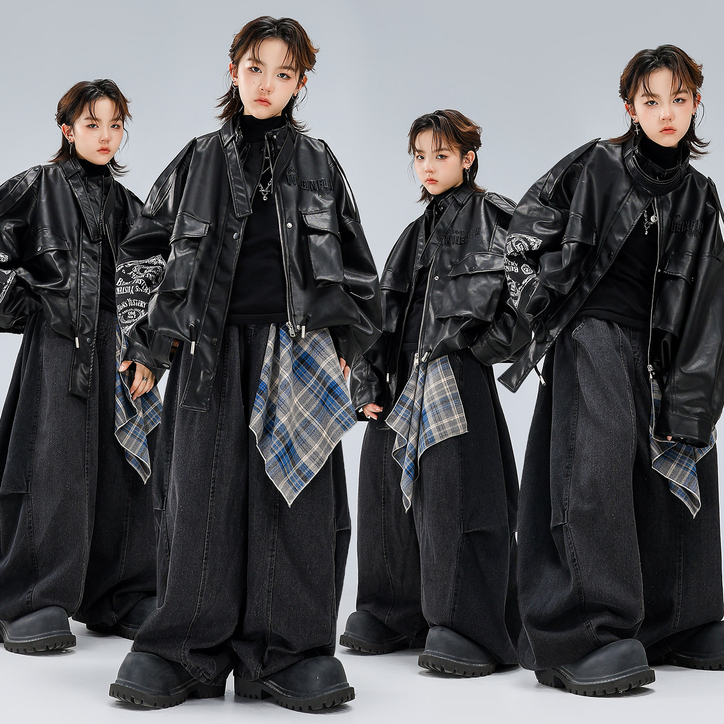 炸街摇滚风少儿街舞黑色套装男童HIPHOP机车风嘻哈年底汇演出服装,童装/婴儿装/亲子装,儿童演出服,淘宝优惠券,粉丝福利购,淘宝优惠卷