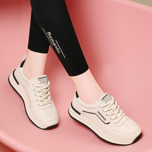 真皮小白鞋女款2025夏季