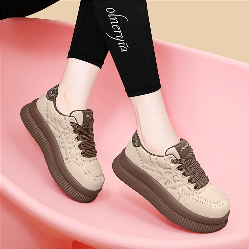 小个子增高加绒厚底鞋女