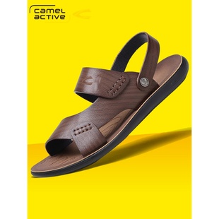 骆驼动感凉鞋男2025年夏季新款中年人皮凉鞋男真皮爸爸男士老爸鞋