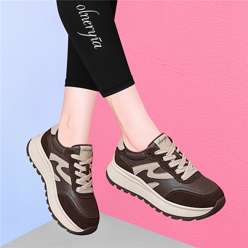 品牌真皮老爹鞋女2025新