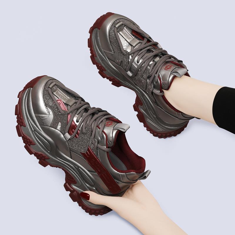 真皮爆款水钻老爹鞋安可