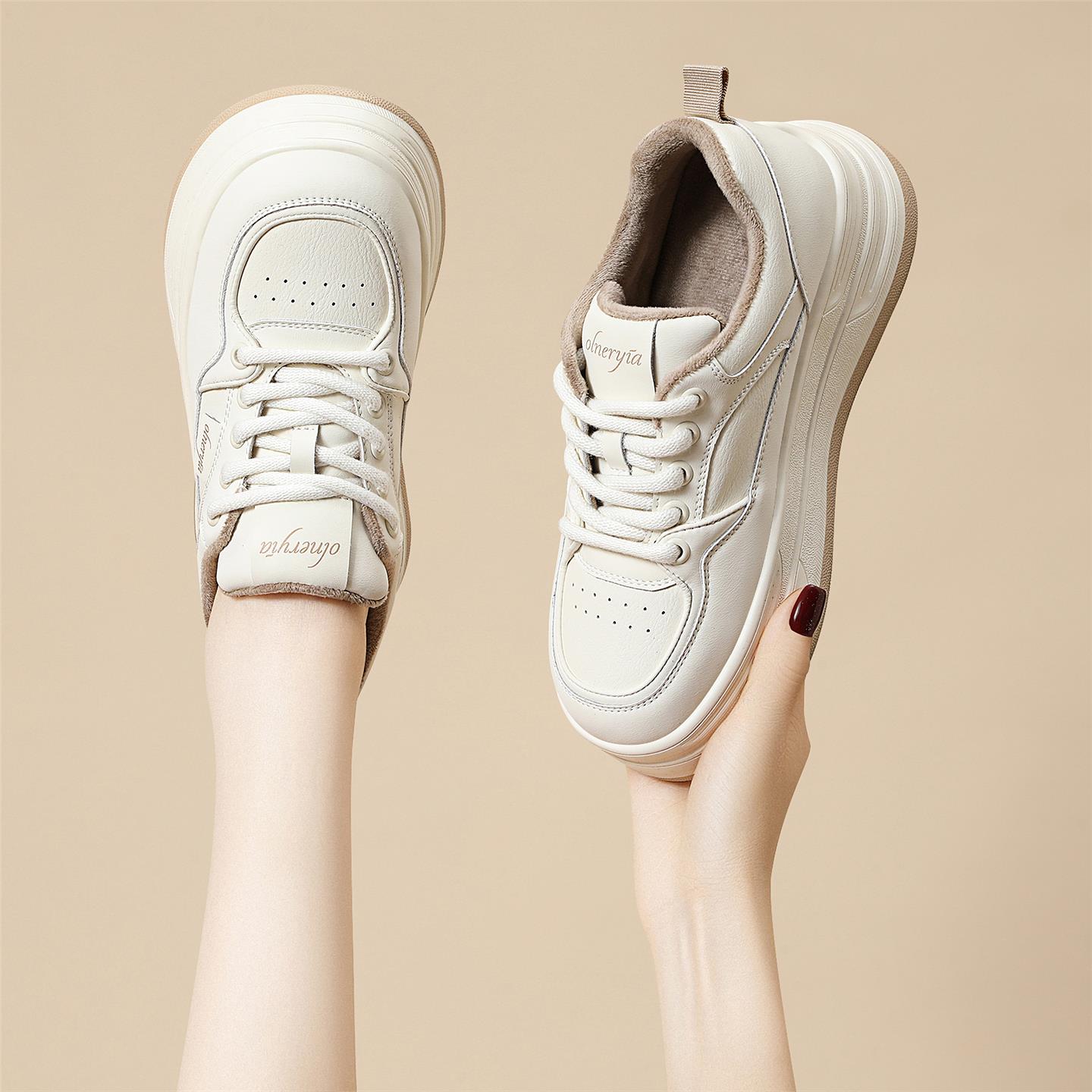 加绒小白鞋女款2025新款