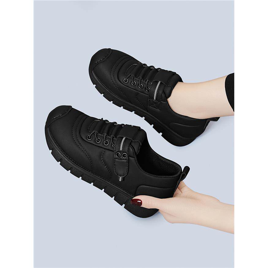 全黑色休闲鞋子女款2025