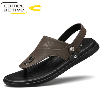 德国骆驼动感凉鞋男夏季新款夹趾凉拖鞋男士沙滩鞋休闲皮凉鞋软底