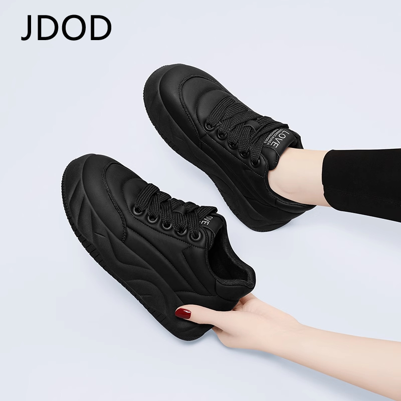 黑色纯黑鞋女2025春秋新