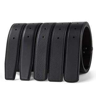 无头皮带男头层牛皮8字菲拉家3.4马蹄扣真皮不带头腰带牛皮头裤带