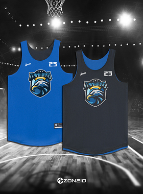 ZONEiD 新款成人儿童双面定制篮球服套装宽松透气训练比赛球衣