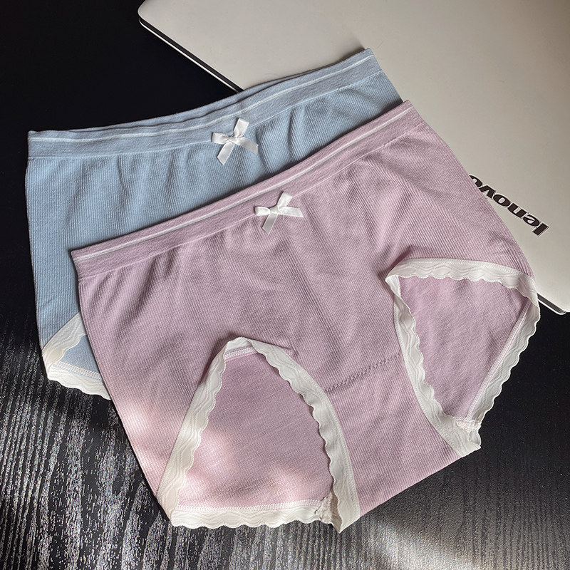 塞德纳无缝莫代尔细螺纹少女内裤棉裆抗菌蕾丝边包臀三角短裤头女,女士内衣/男士内衣/家居服,女三角裤,淘宝优惠券,粉丝福利购,淘宝优惠卷