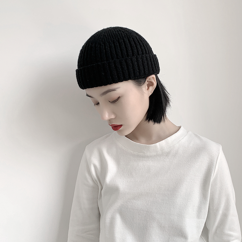 针织帽毛线帽子女秋冬季显脸小2025薄款百搭潮地主帽瓜皮帽男冷帽