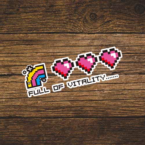 充满活力满满贴纸汽车贴纸订做笔记本电脑贴花防水贴画定制5828