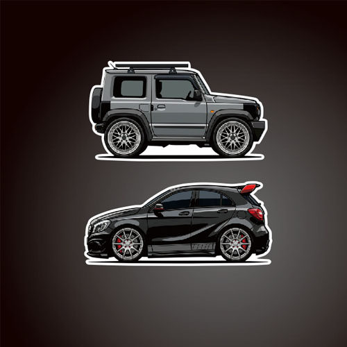 汽车贴纸适用于Suzuki littleDMercedes A45 AMG车身贴8538