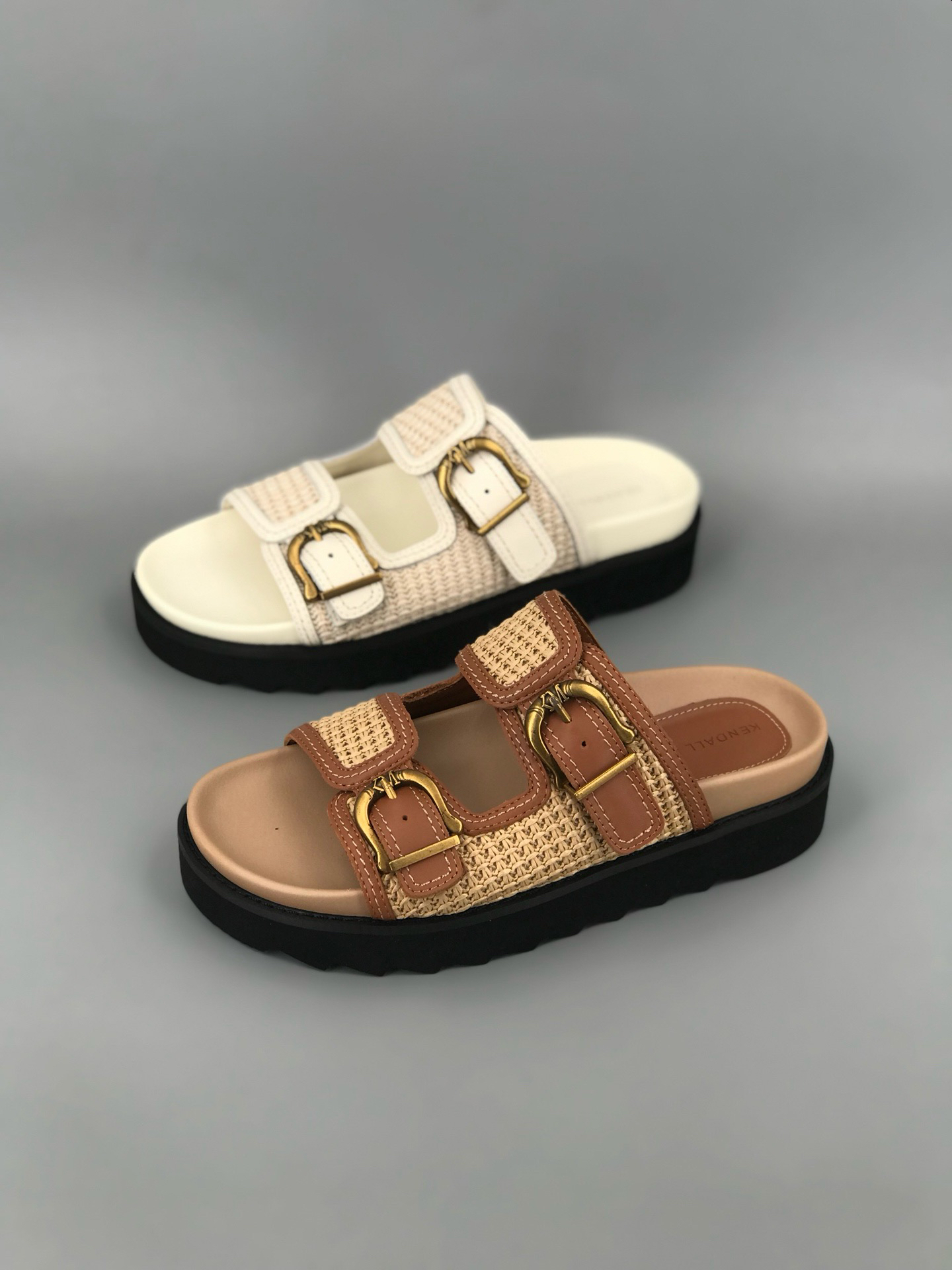 25年新款 双扣勃肯拖鞋 夏季休闲一字凉拖 厚底 羊皮垫 舒适女拖