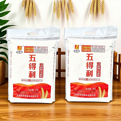 五得利小麦粉水饺烘培10斤2袋
