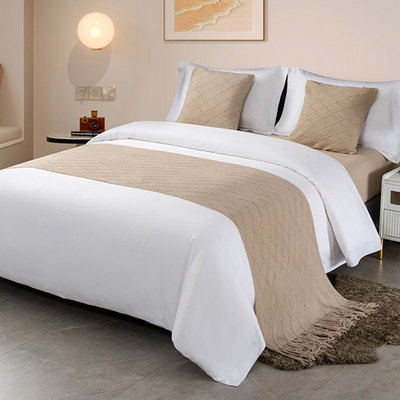 床边防脏布法式床旗床尾巾奶油风高端韩式榻米床盖两面可用高级感