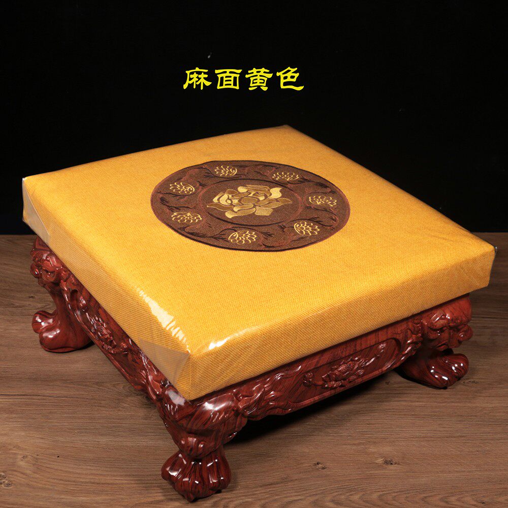狮子脚塑钢跪拜垫方形蒲团家用拜垫八卦莲花坐垫仿红木佛堂跪垫
