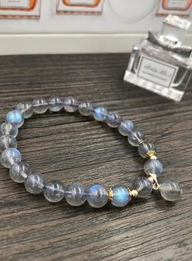 原创设计天然灰色月光石