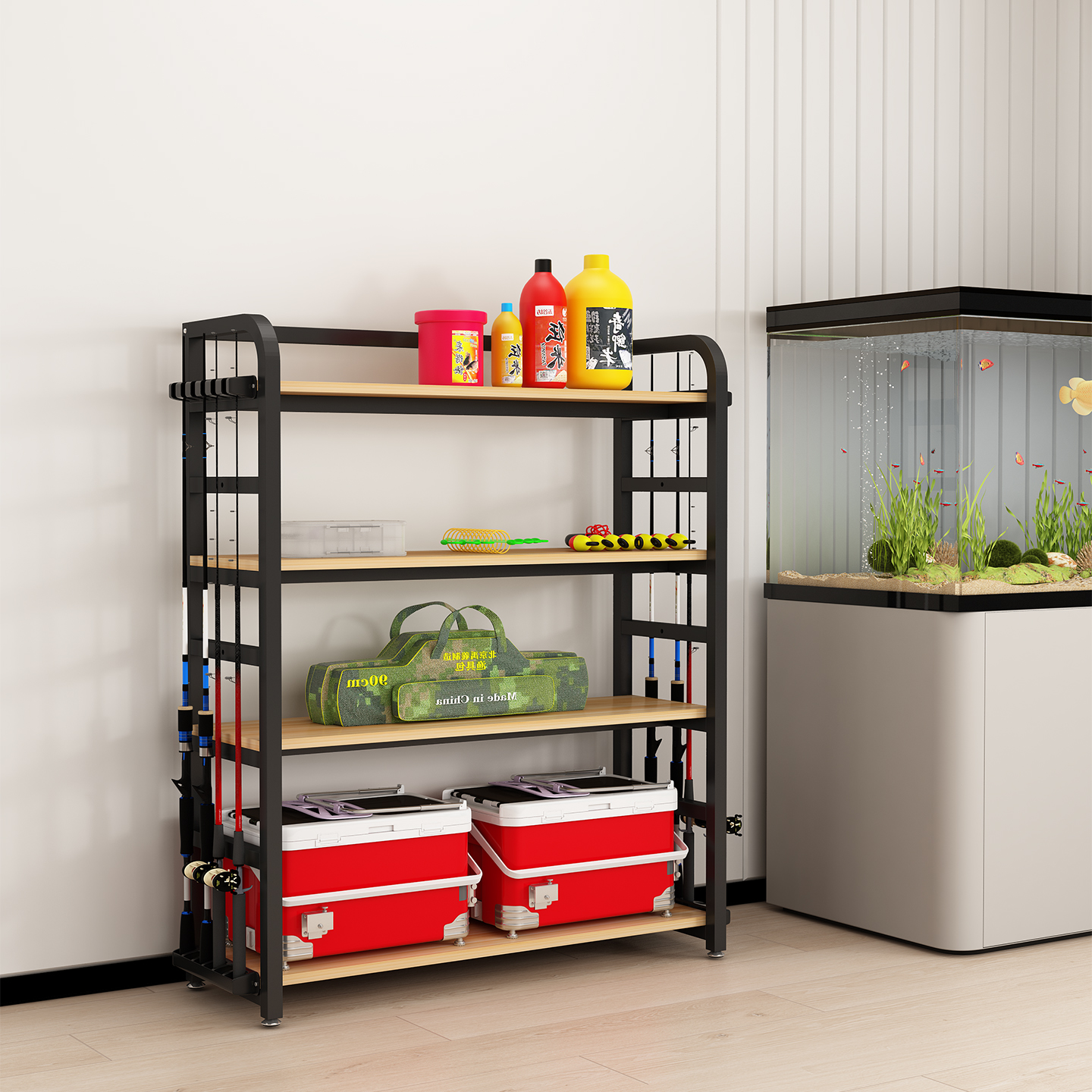 渔具收纳架多功能路亚竿架